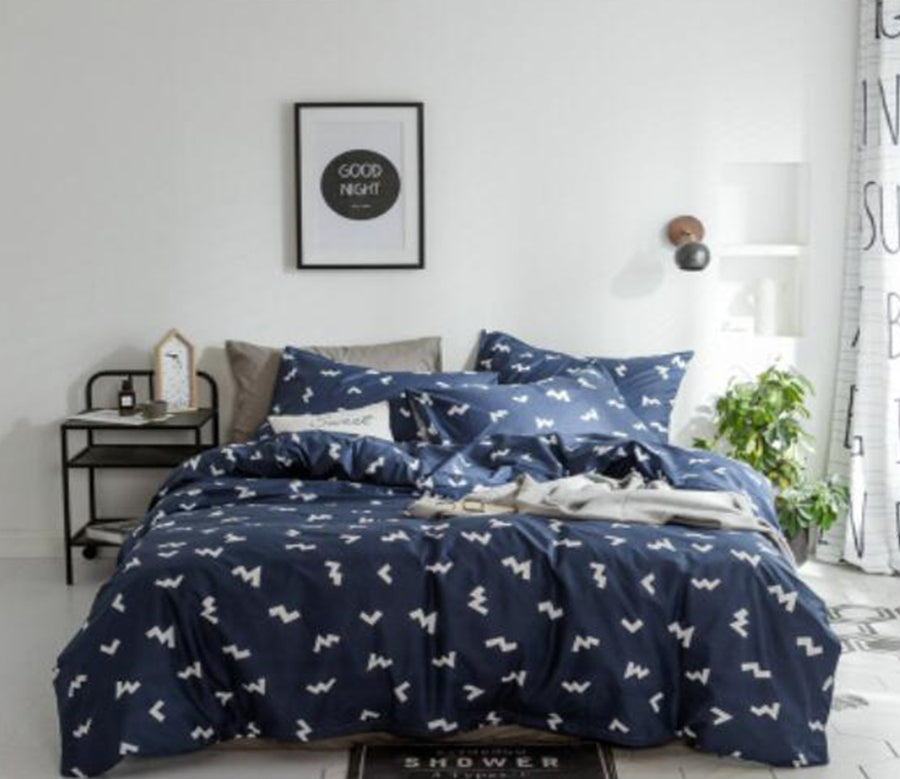 3D Dark Blue English Letters 20323 Bed Pillowcases Quilt