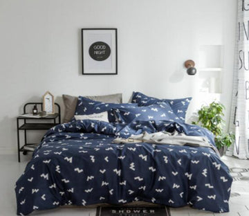 3D Dark Blue English Letters 20323 Bed Pillowcases Quilt