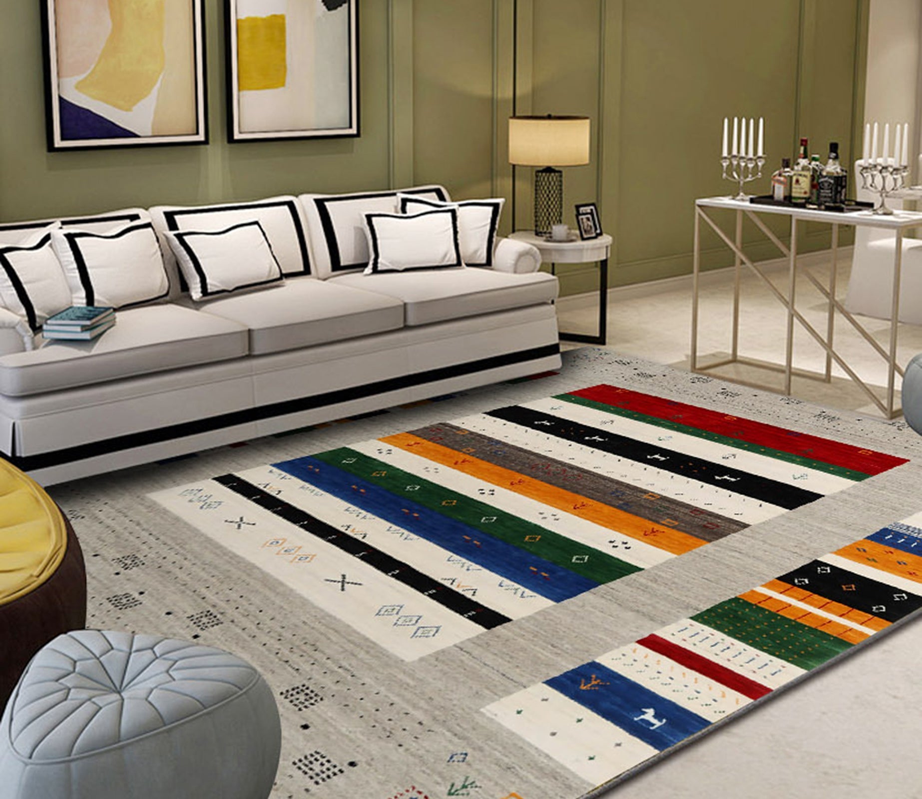 3D Colored Lines WG563 Non Slip Rug Mat Mat AJ Creativity Home 