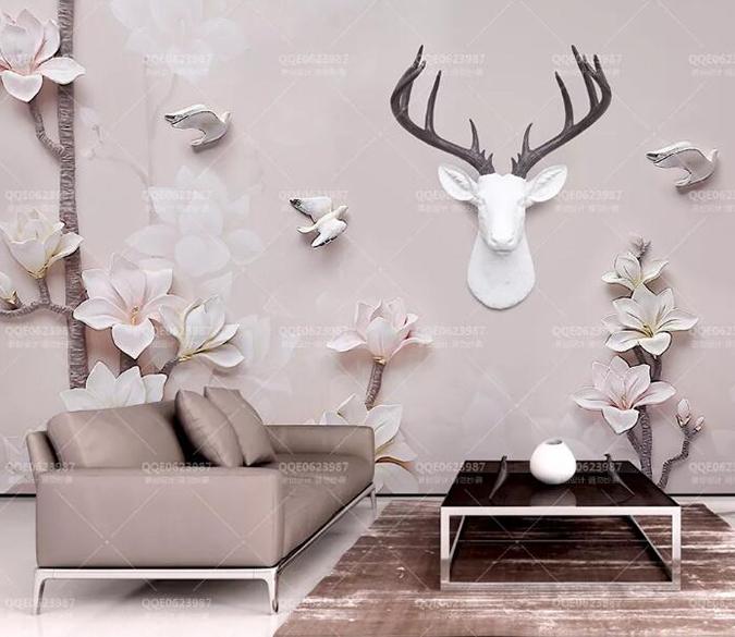 3D Pink Elk 1269 Wall Murals Wallpaper AJ Wallpaper 2 