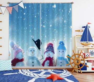 3D Snowman 52051 Christmas Curtains Drapes Xmas