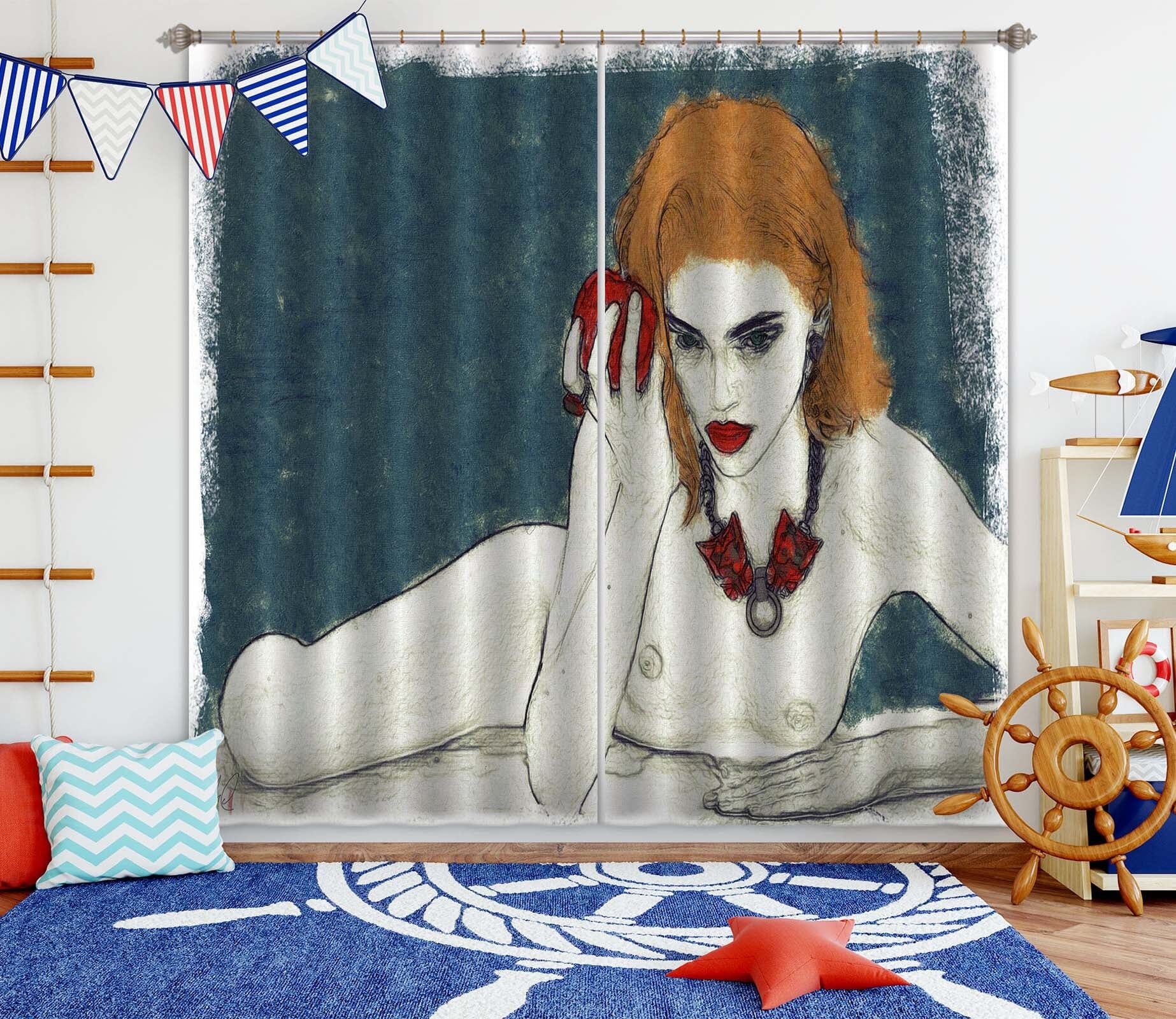 3D Sexy Goddess 049 Marco Cavazzana Curtain Curtains Drapes Curtains AJ Creativity Home 