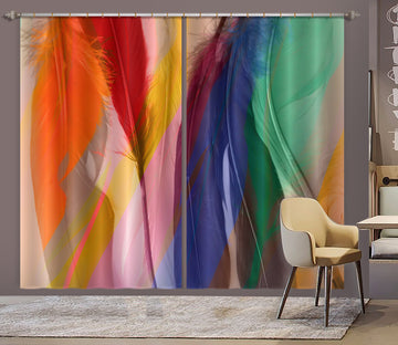 3D Colored Feathers 70083 Shandra Smith Curtain Curtains Drapes