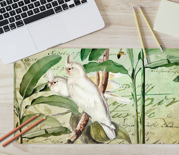 3D White Bird 5231 Andrea Haase Desk Mat