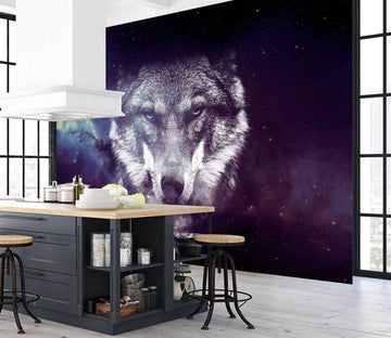 3D Wolf Head Stars 1142 Wall Murals Wallpaper AJ Wallpaper 2 