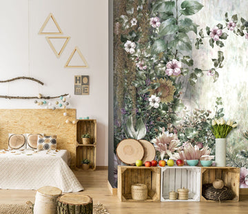 3D Peony Sunflower 109 Wall Murals Wallpaper AJ Wallpaper 2 