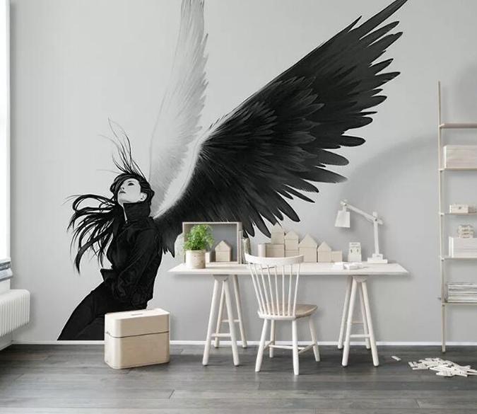 3D Wing Black 1096 Wall Murals Wallpaper AJ Wallpaper 2 