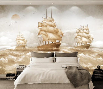3D Ship Waves WC1408 Wall Murals