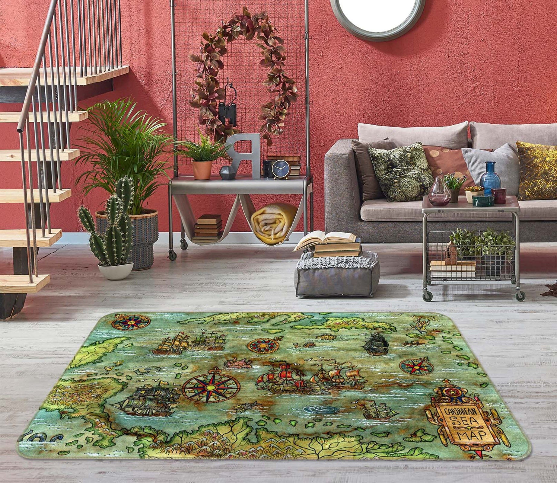 3D Abstract Art 294 World Map Non Slip Rug Mat Mat AJ Creativity Home 