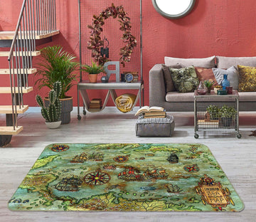 3D Abstract Art 294 World Map Non Slip Rug Mat Mat AJ Creativity Home 