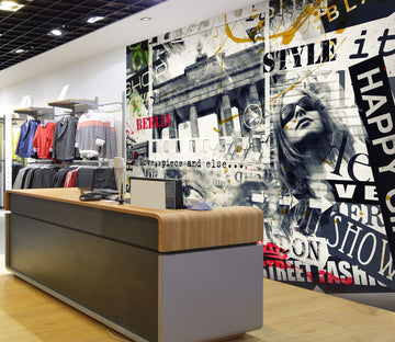 3D Newspaper Girl 138 Wall Murals