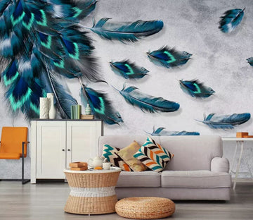 3D Green Feather 2121 Wall Murals Wallpaper AJ Wallpaper 2 