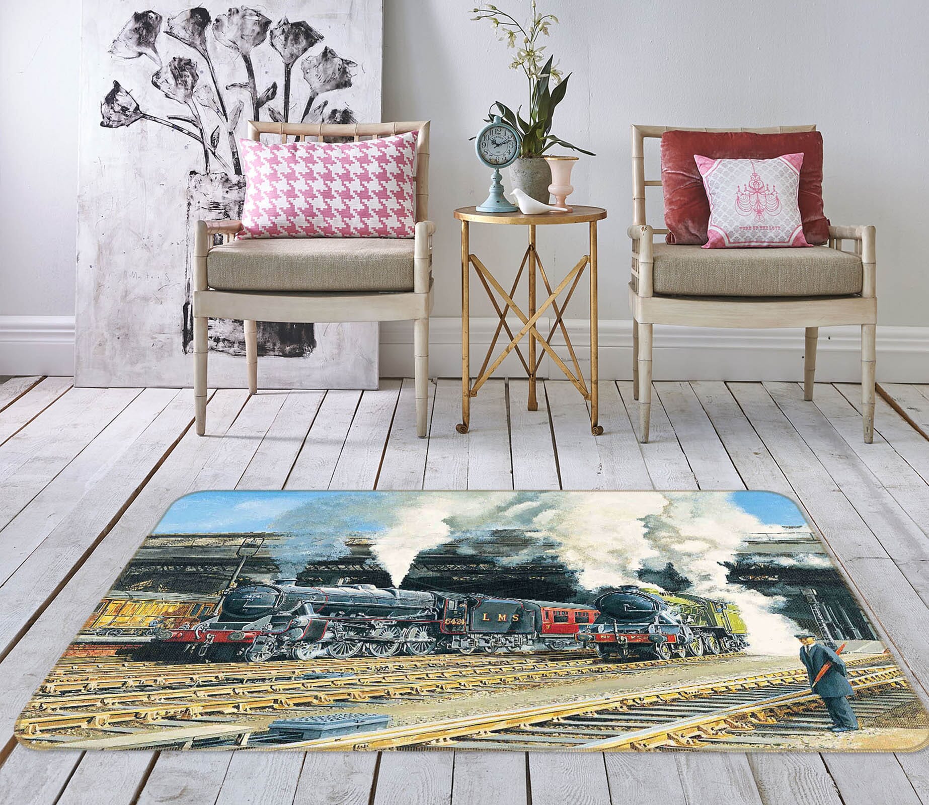 3D Full Steam Ahead 1074 Trevor Mitchell Rug Non Slip Rug Mat Mat AJ Creativity Home 