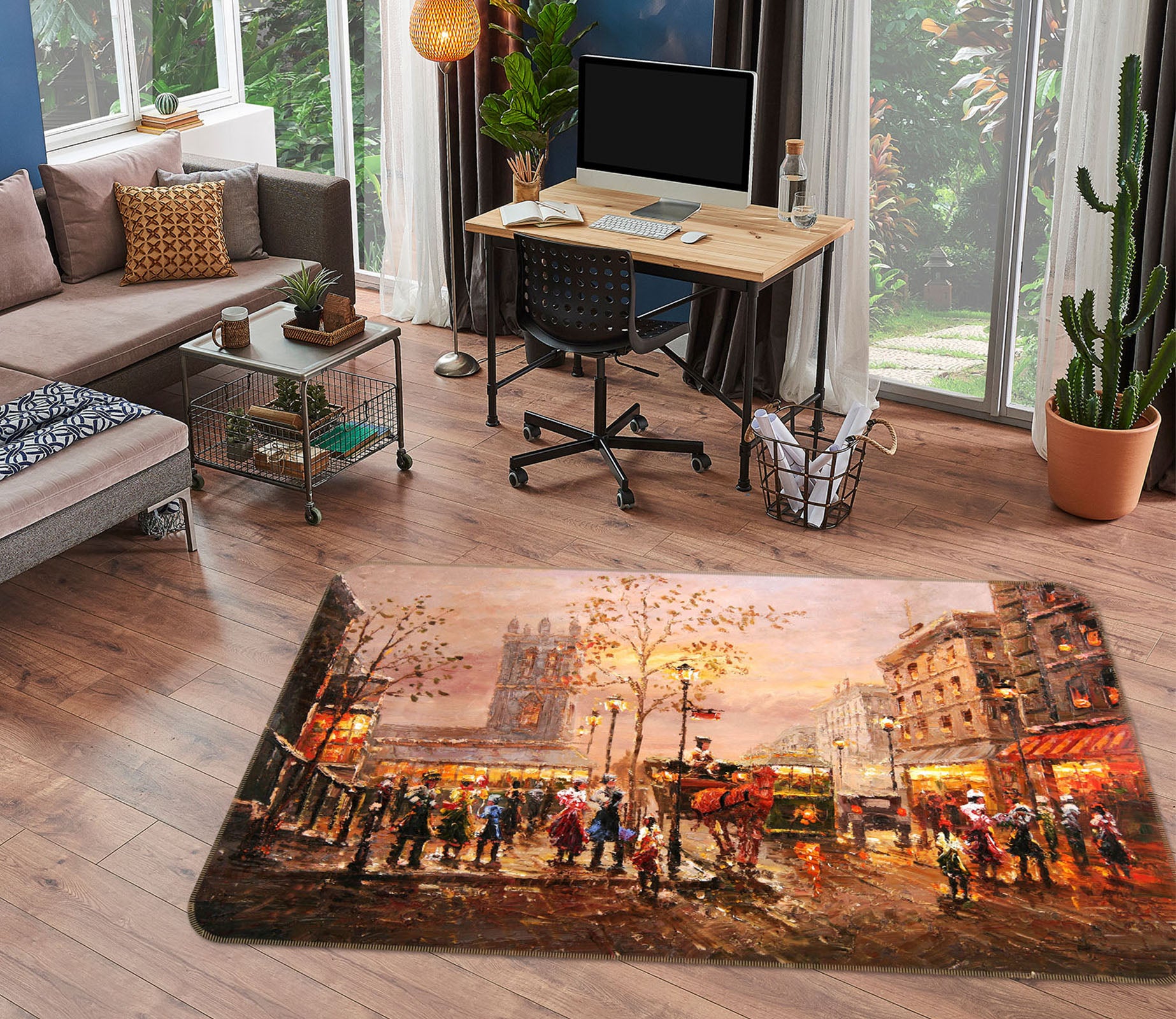 3D City Street 33124 Non Slip Rug Mat