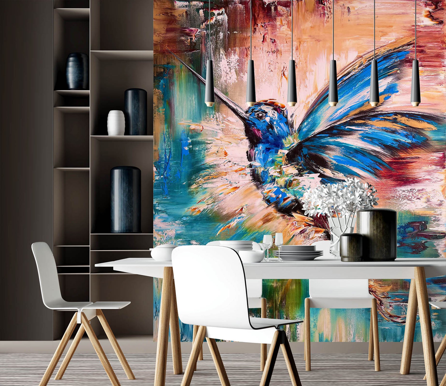 3D Painted Blue Bird 3117 Skromova Marina Wall Mural Wall Murals