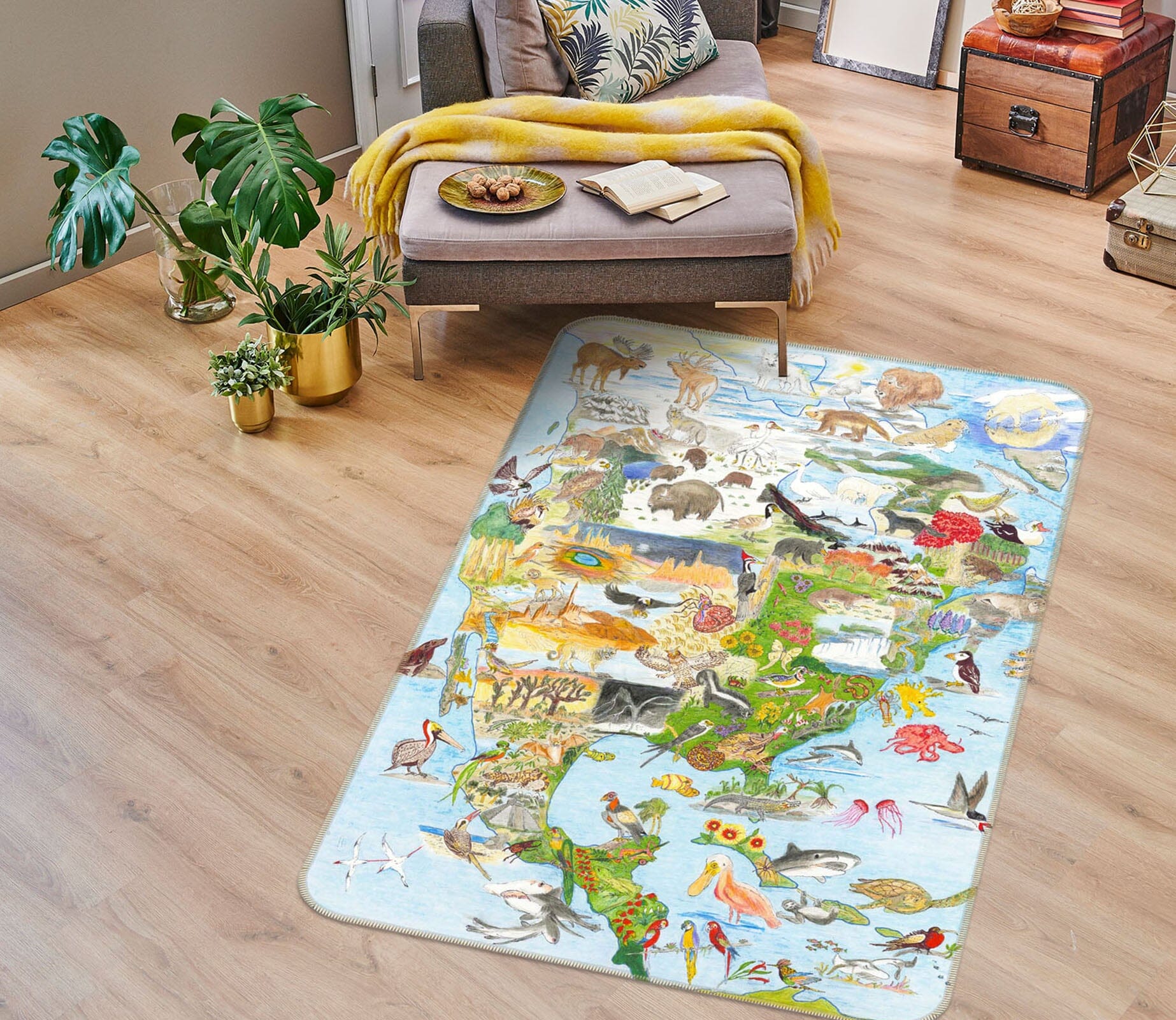 3D Forest Animals 1518 Michael Sewell Rug Non Slip Rug Mat Mat AJ Creativity Home 