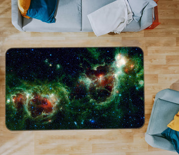3D Green Starry 31136 Non Slip Rug Mat