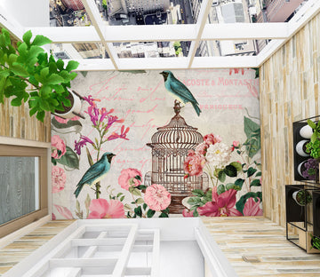 3D Flowers Birdcage 140132 Andrea Haase Floor Mural
