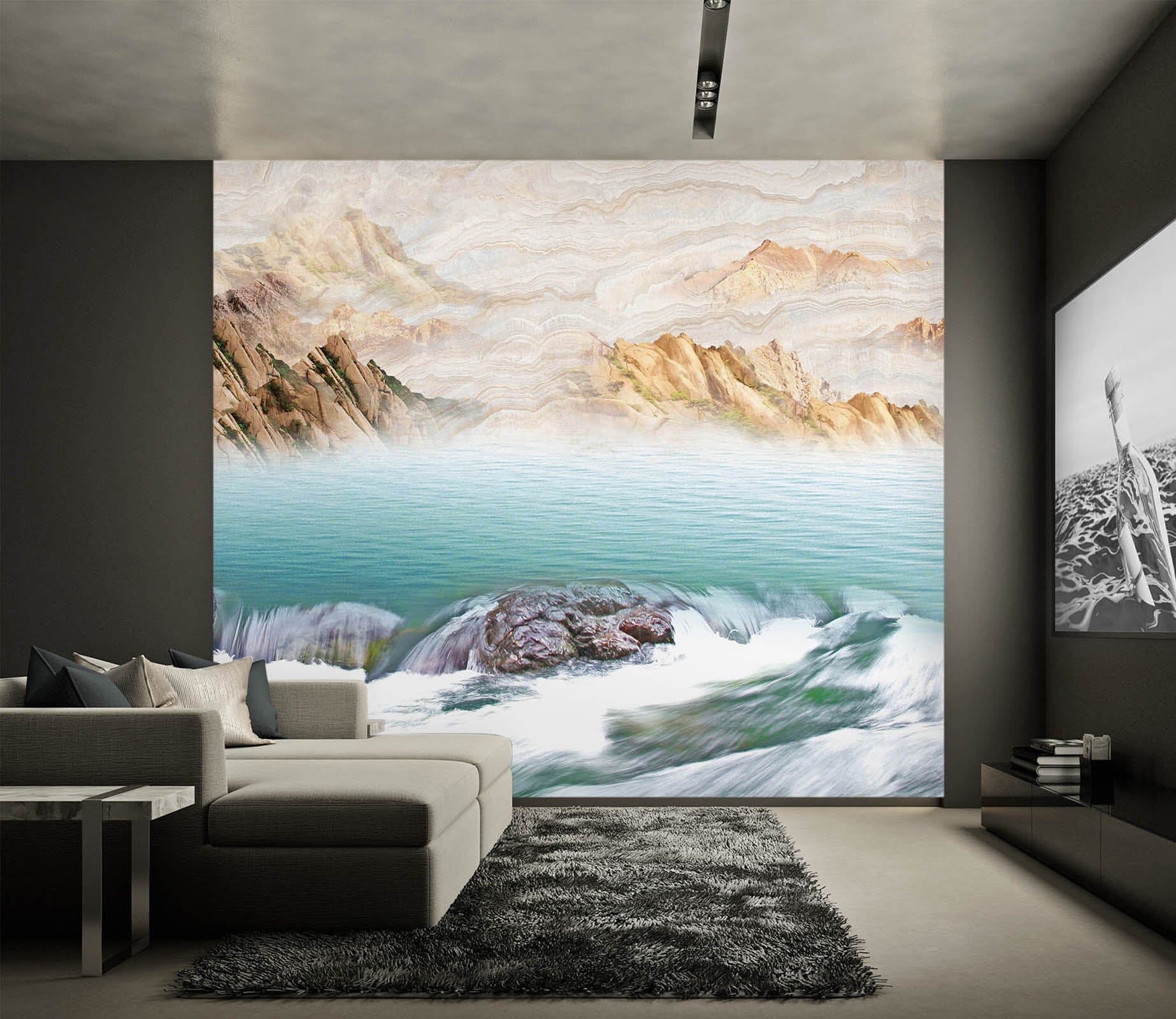 3D Blue Lake 1515 Wall Murals Wallpaper AJ Wallpaper 2 