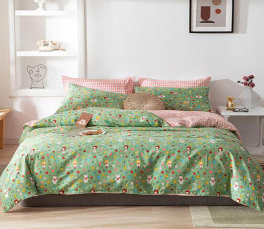 3D Green Floral 30045 Bed Pillowcases Quilt