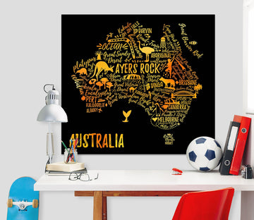 3D Golden Letters 224 World Map Wall Sticker Wallpaper AJ Wallpaper 2 