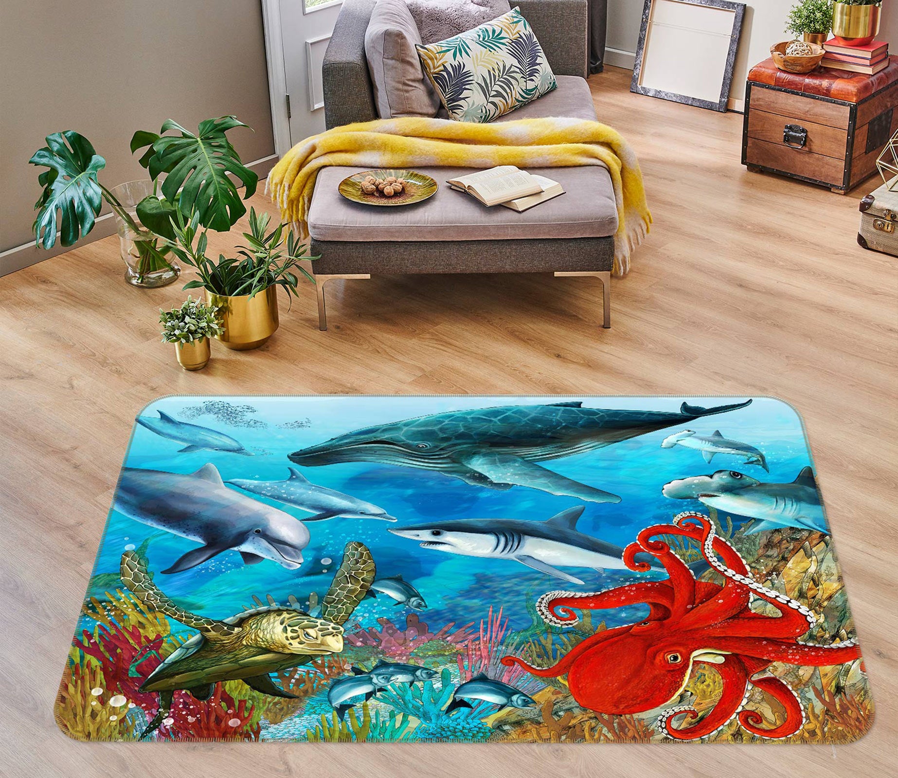 3D Sea Shark 77091 Non Slip Rug Mat