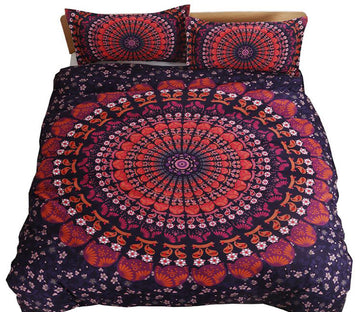 3D Red Circle Totem 1030 Bed Pillowcases Quilt