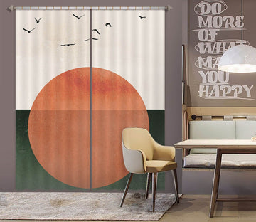 3D Sun Flock Birds 1104 Boris Draschoff Curtain Curtains Drapes Curtains AJ Creativity Home 