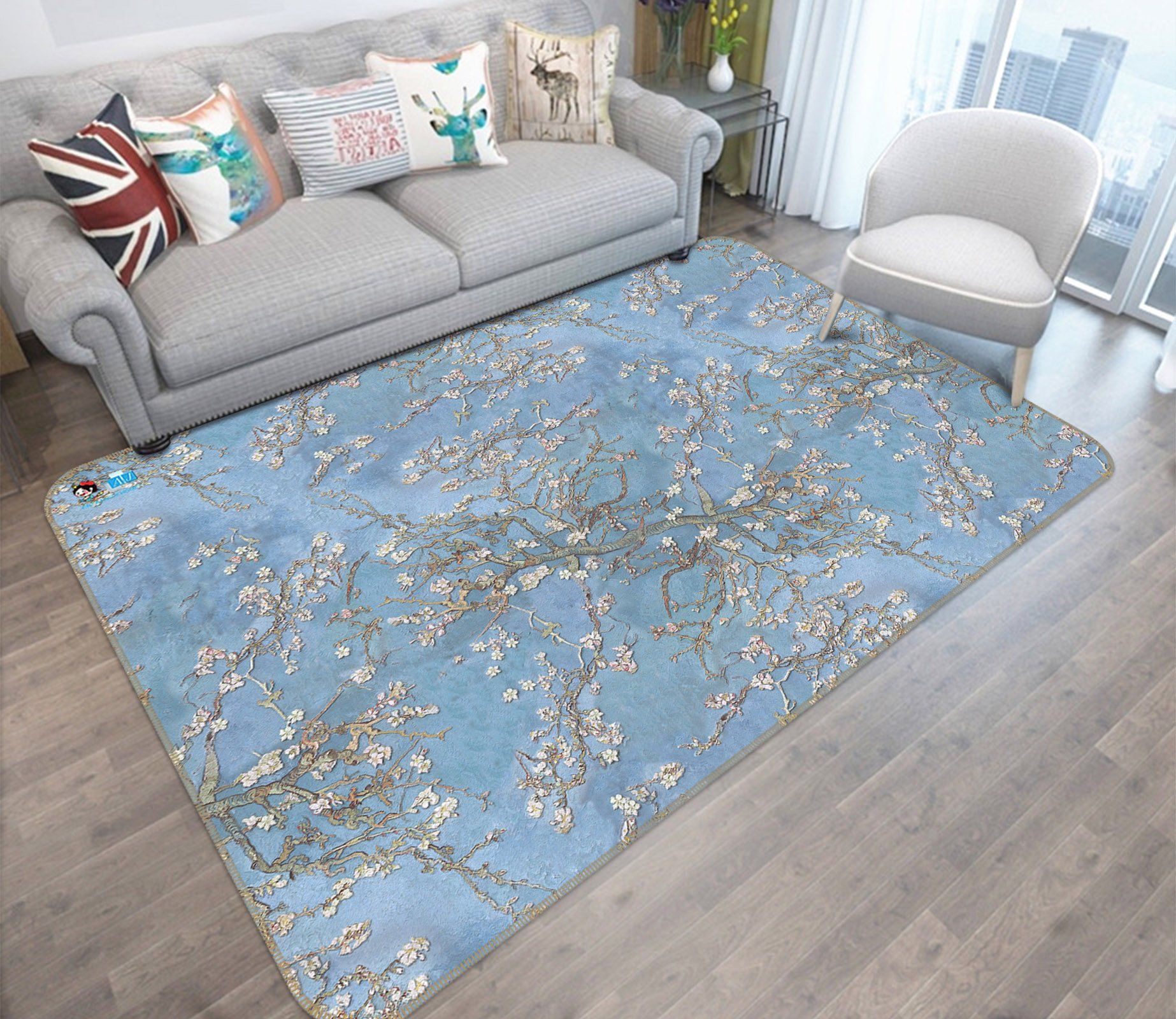 3D White Flower Pattern 35 Non Slip Rug Mat Mat AJ Creativity Home 