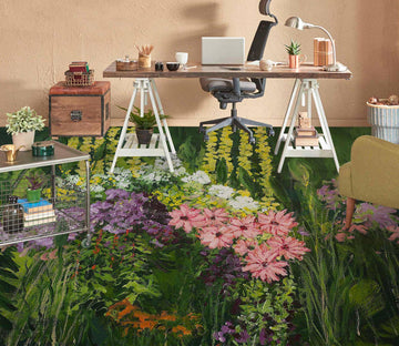 3D Colorful Flowers 9563 Allan P. Friedlander Floor Mural