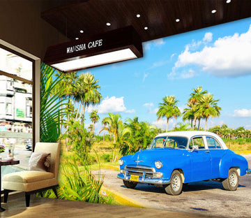 3D Coconut Tree Car 315 Vehicle Wall Murals