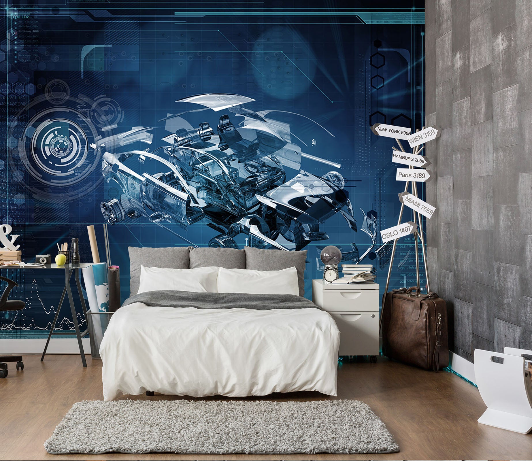 3D Transparent Car 403 Vehicle Wall Murals