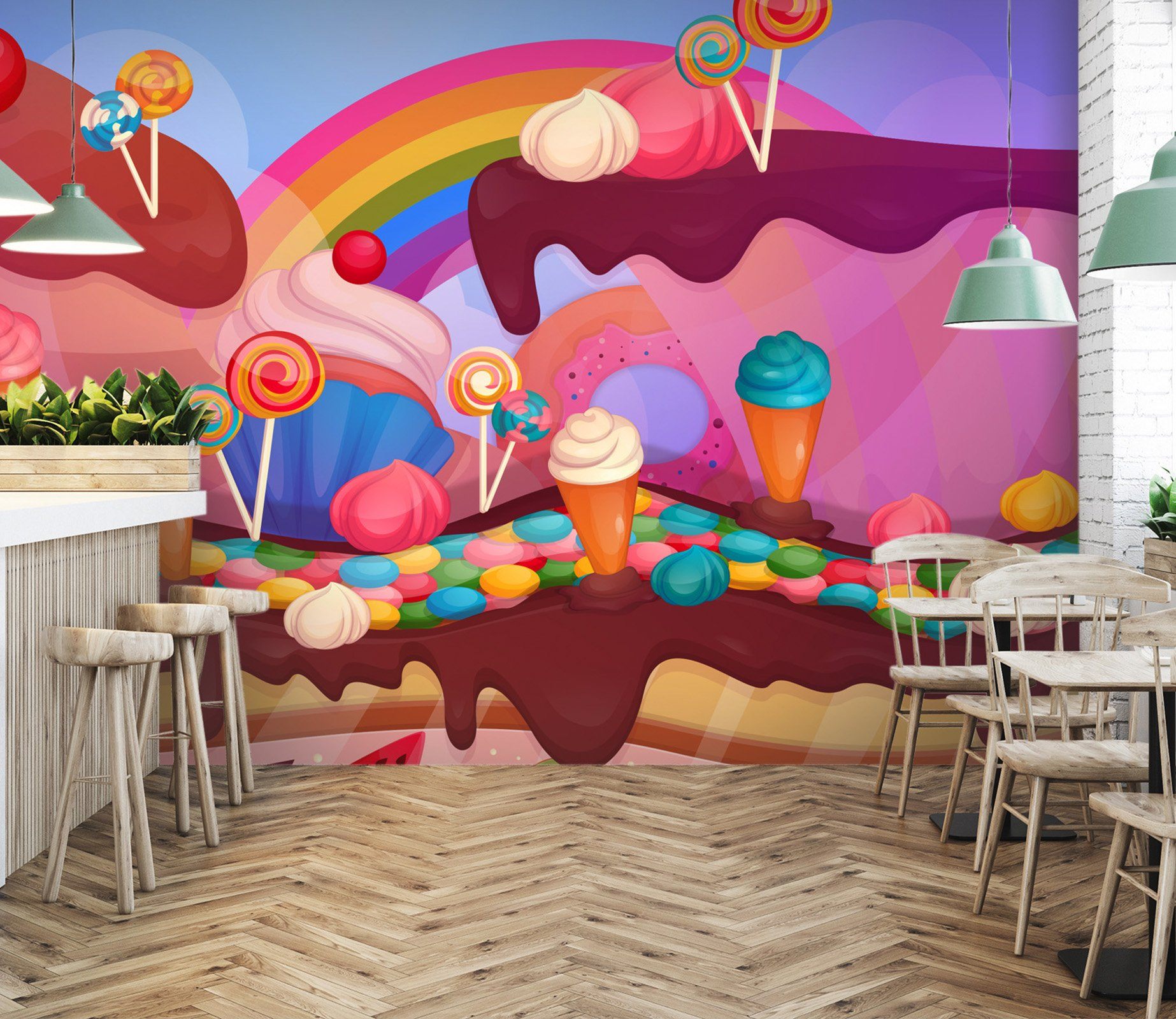 3D Rainbow Mountain Ice Cream 232 Wallpaper AJ Wallpaper 2 