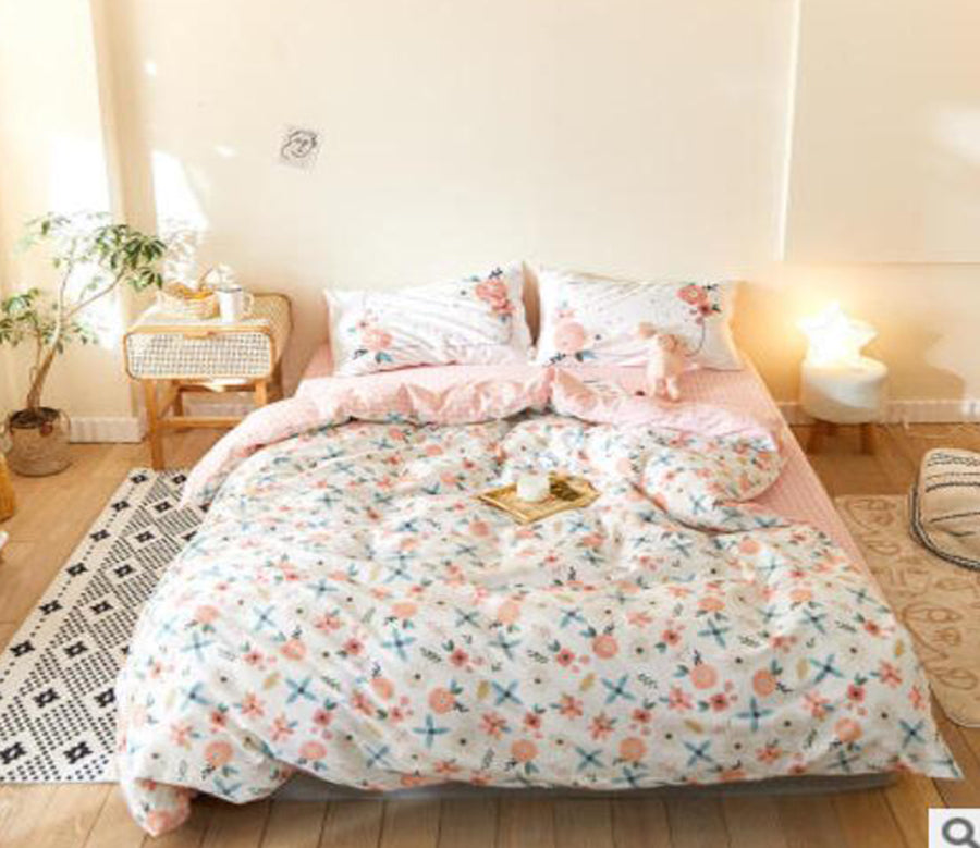 3D Pink Floral 50062 Bed Pillowcases Quilt