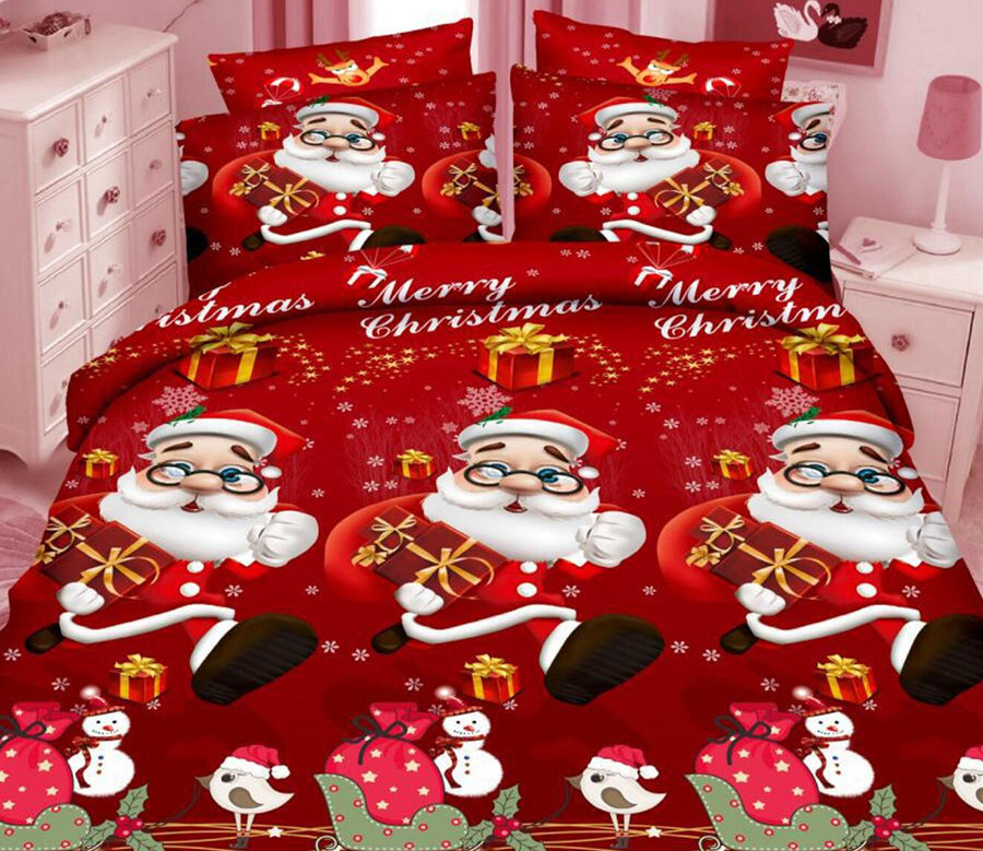 3D Santa Claus Pattern 46012 Christmas Quilt Duvet Cover Xmas Bed Pillowcases