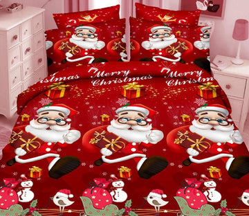 3D Santa Claus Pattern 46012 Christmas Quilt Duvet Cover Xmas Bed Pillowcases