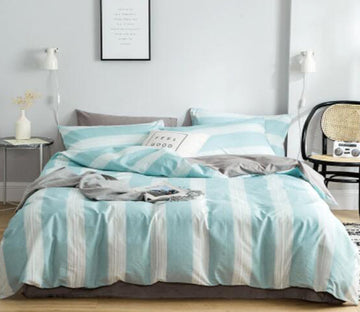 3D Light Blue Vertical Stripes 30222 Bed Pillowcases Quilt