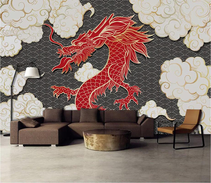 3D Red Dragon 1832 Wall Murals Wallpaper AJ Wallpaper 2 