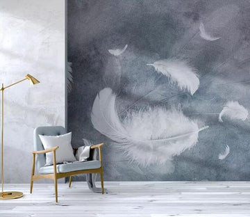3D White Feather 2274 Wall Murals