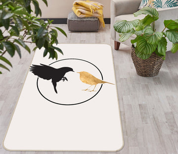 3D Black Bird 1079 Boris Draschoff Rug Non Slip Rug Mat Mat AJ Creativity Home 