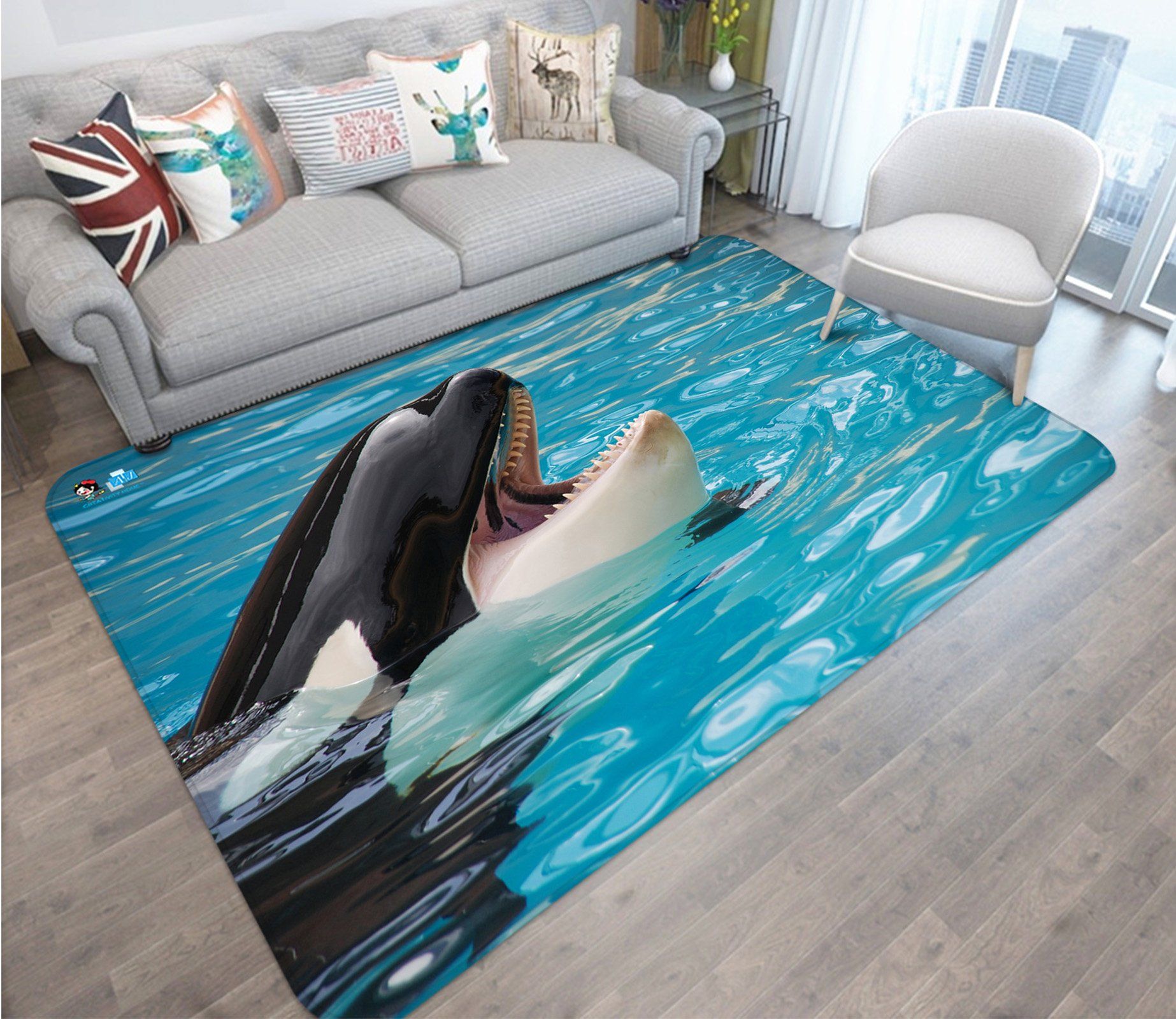 3D Dolphin 6795 Non Slip Rug Mat Mat AJ Creativity Home 