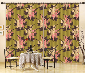 3D Pink Bouquet Pattern 11154 Kashmira Jayaprakash Curtain Curtains Drapes