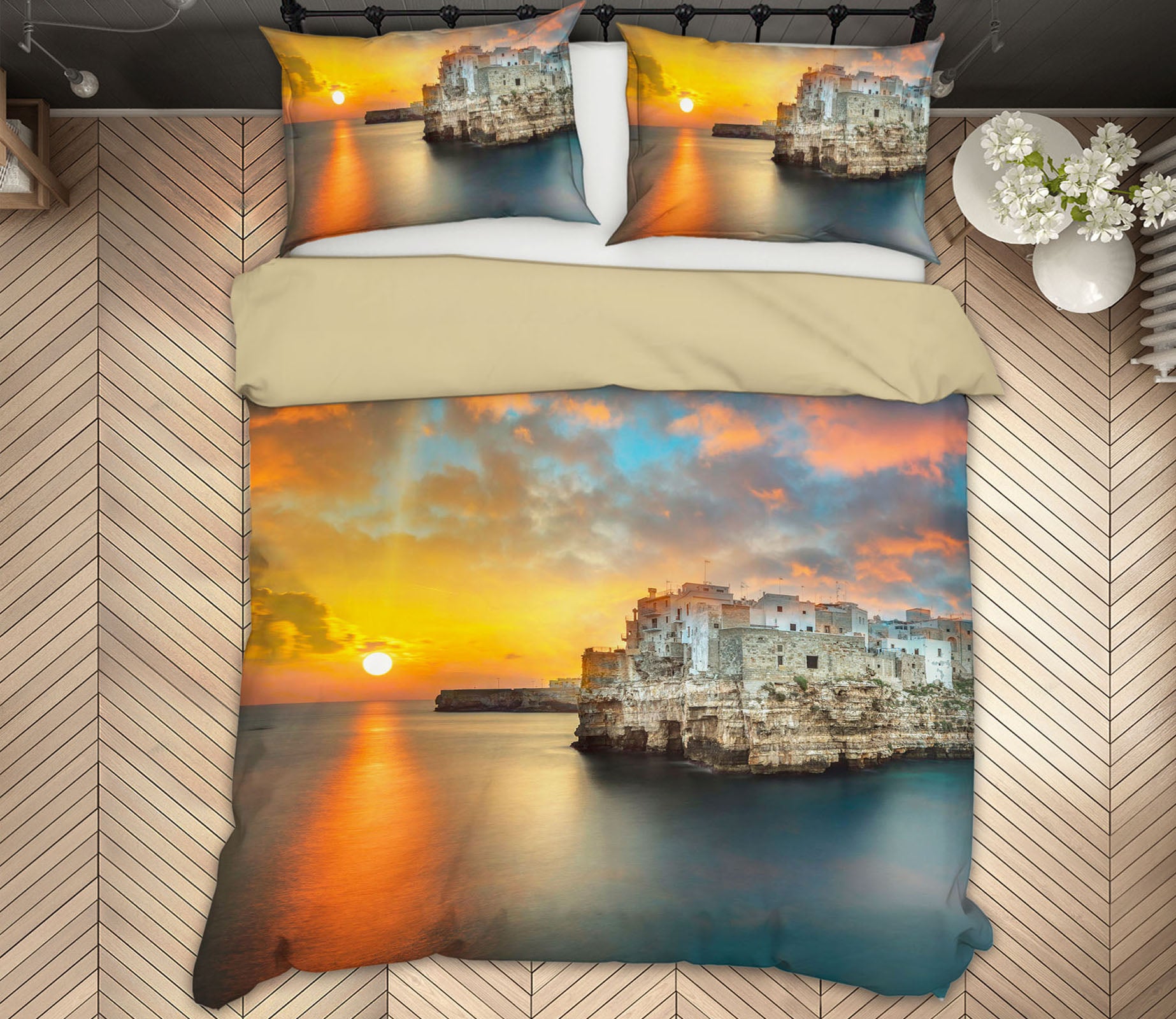 3D Palace Sea Sun 119 Marco Carmassi Bedding Bed Pillowcases Quilt