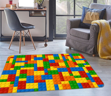 3D Colored Square 34104 Non Slip Rug Mat