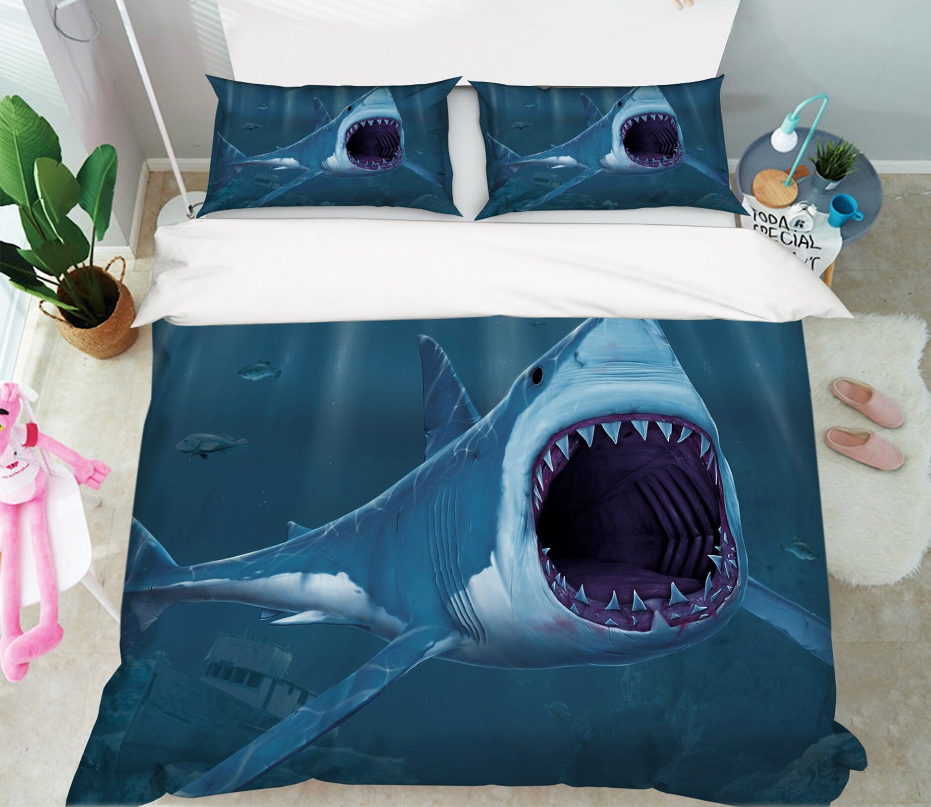 3D Shark Bite 078 Bed Pillowcases Quilt Exclusive Designer Vincent Quiet Covers AJ Creativity Home 