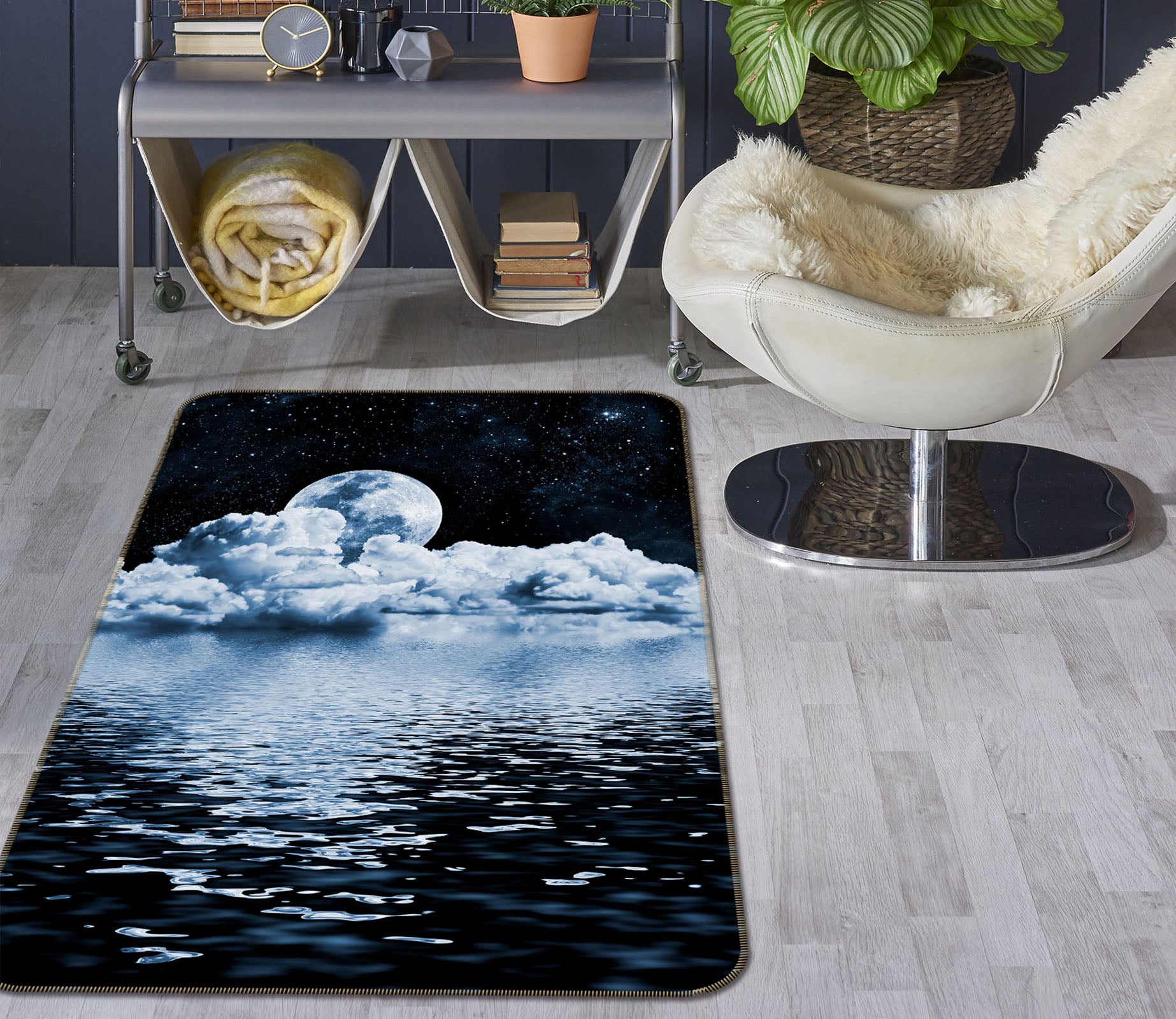 3D Surface Moon 32100 Non Slip Rug Mat