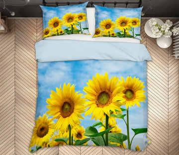 3D Three Sunflowers 59160 Bed Pillowcases Quilt