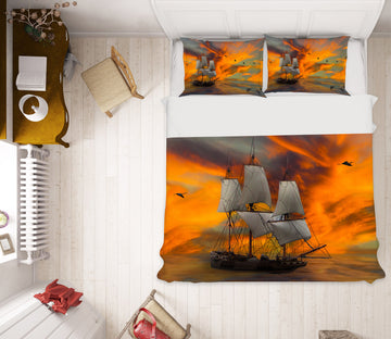 3D Sailboat 19197 Bed Pillowcases Quilt