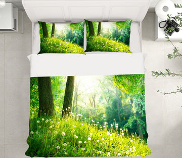 3D Woods Grass 60197 Bed Pillowcases Quilt