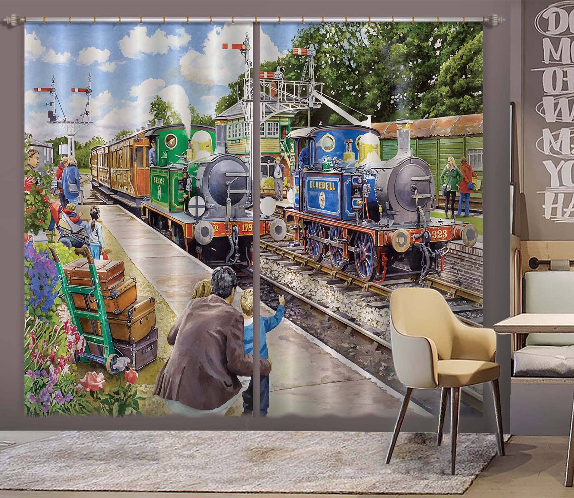 3D The Bluebell Railway 097 Trevor Mitchell Curtain Curtains Drapes Curtains AJ Creativity Home 